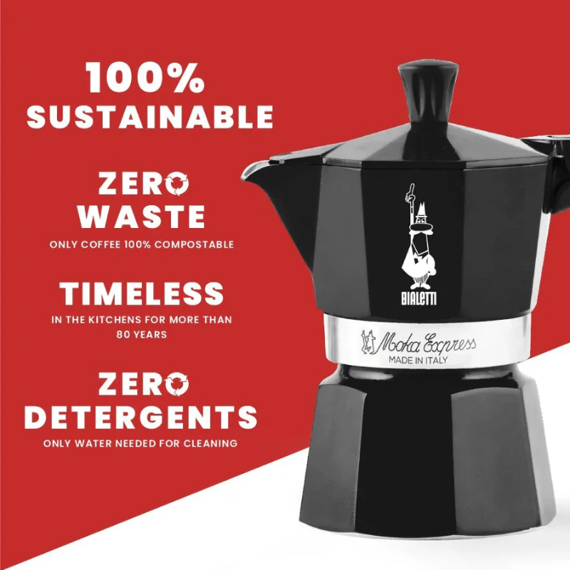 Bialetti Moka Express Black 6 Cup - Image 7