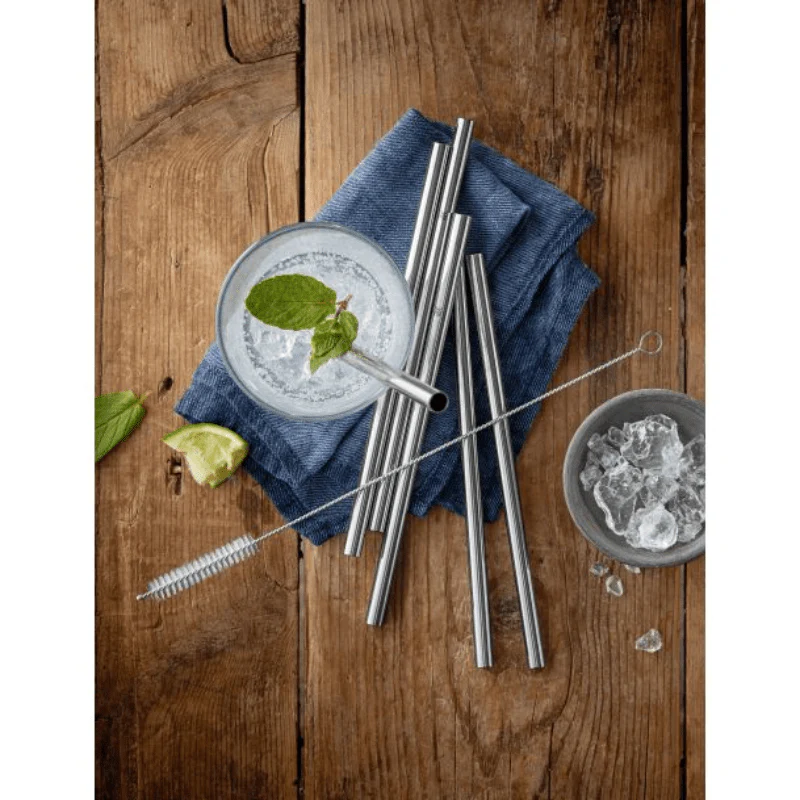 WMF Baric Reusable Straws Set 6-Piece 18cm with Cleaning Brush - Image 3